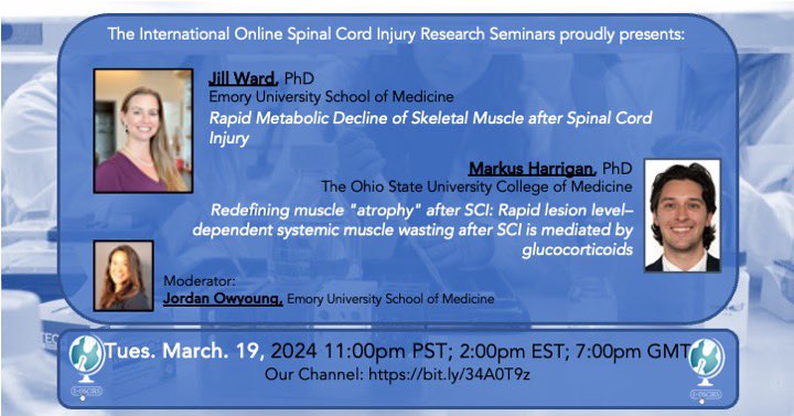 Please join us today, March 19th for an I-OSCIRS seminar at 11am Pacific Standard Time; 2pm Eastern Standard Time;  7pm BST, broadcasted from this link: bit.ly/34A0T9z
Today’s talks will feature Dr. Jill Ward <a href="/WardLab_Emory/">Jill Ward</a> and Dr. Markus Harrigan.