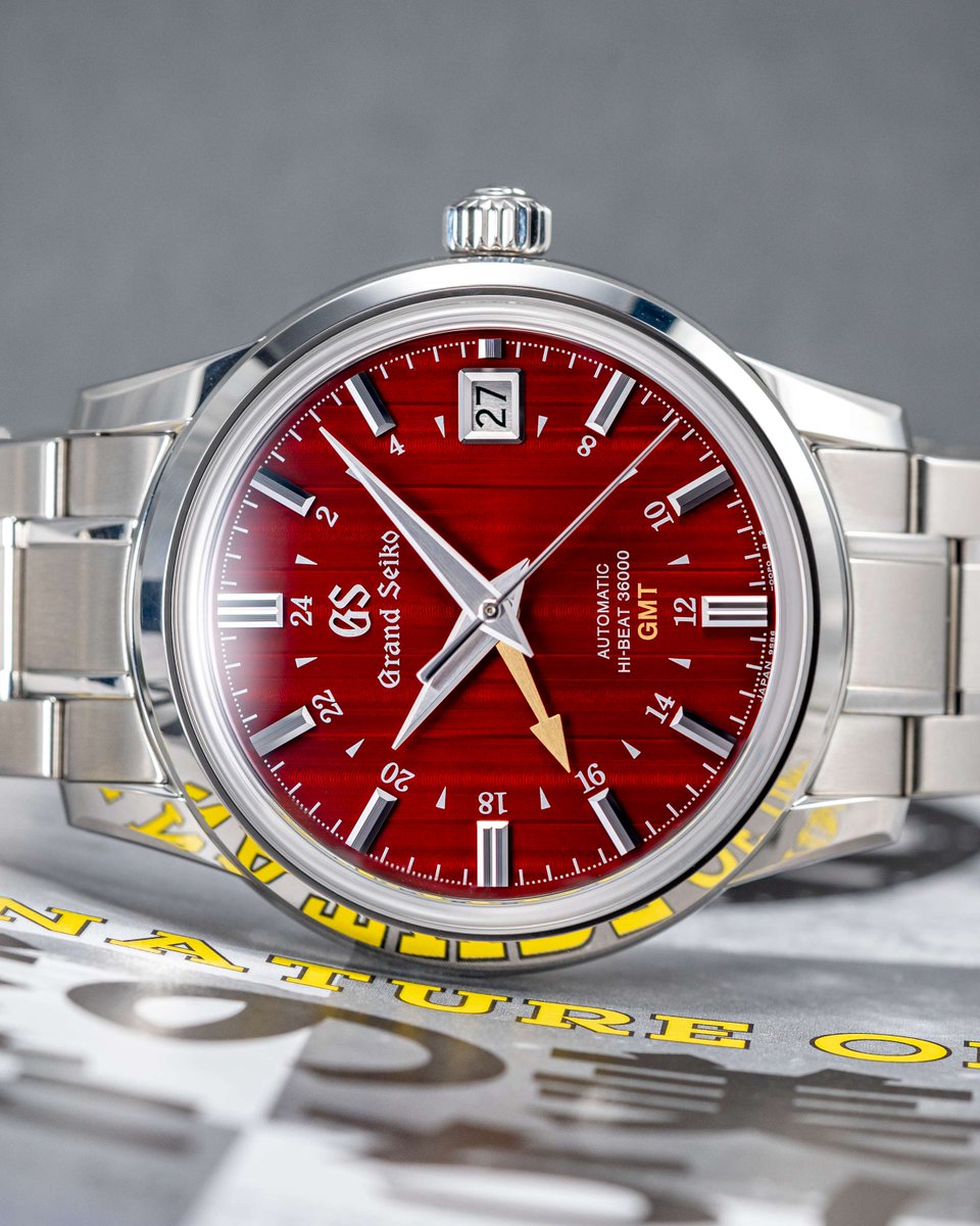 baldassarreted's tweet photo. The Grand Seiko SBGJ273 'Yuka Momiji' truly captures the eye with its vibrant striated red dial meant to evoke a similar visual to the lacquered traditional floors inside Japanese buildings reflecting the bright reds of autumn. 
•
#teddybaldassarre #grandseiko #grandseikowatch https://t.co/ePnxAKKnGB
