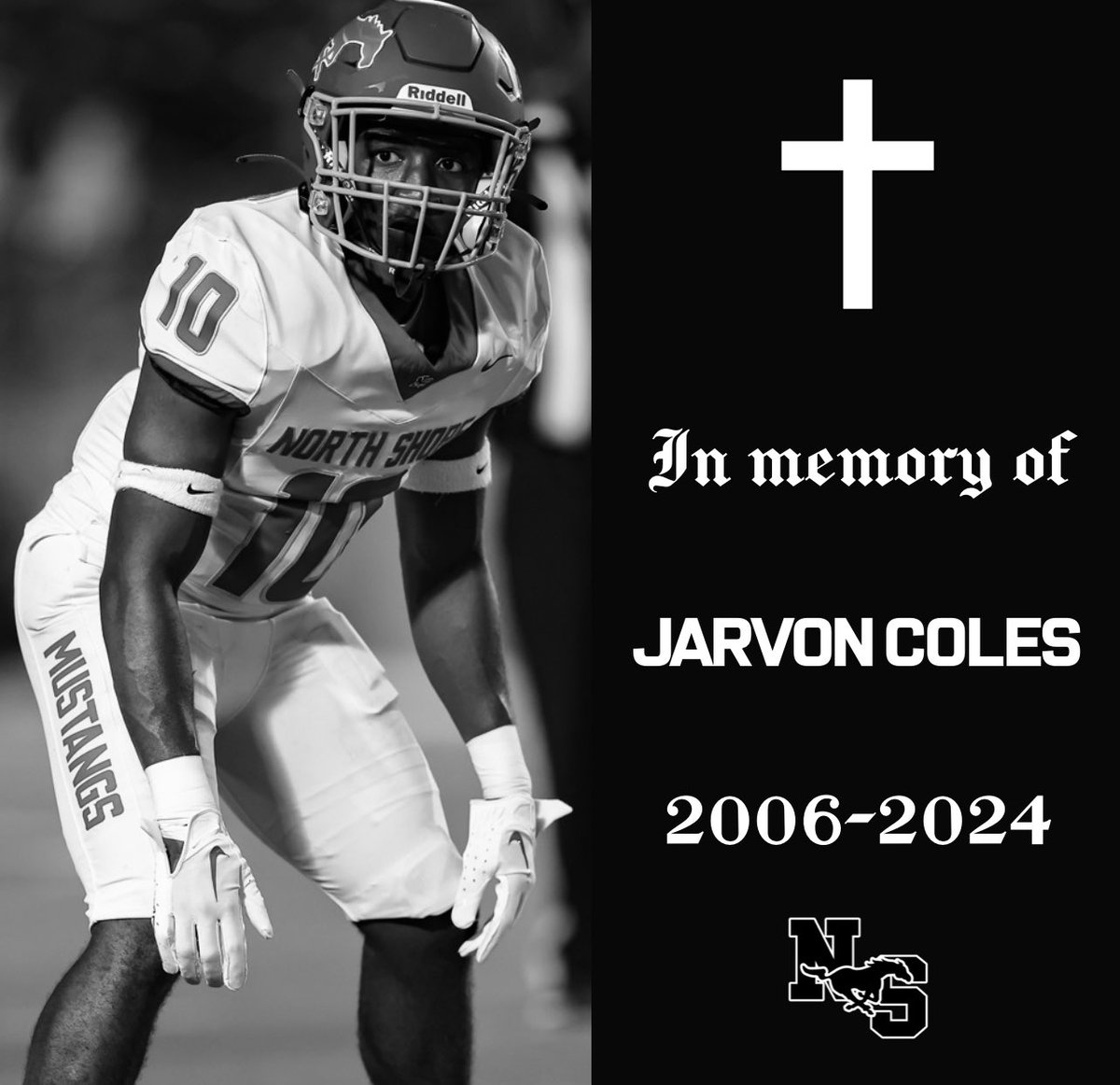 Heartbreaking: Jarvon Coles was a senior LB at North Shore in Houston with a 4.1 GPA and college football aspirations.

This month, at age 18, Coles was tragically shot and killed at a party 💔

QB Jalen Hurts read about the passing of this football player from a rival high