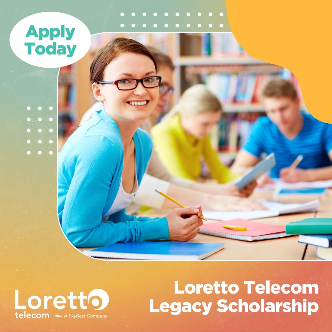 LorettoTelecom's tweet photo. Don't miss out! This $2,000 scholarship is designed for students pursuing a degree in a technological field. Applications are available at LHS and Loretto Telecom Customer Service Centers. Apply by April 1st. https://t.co/gRMb9zwCX7