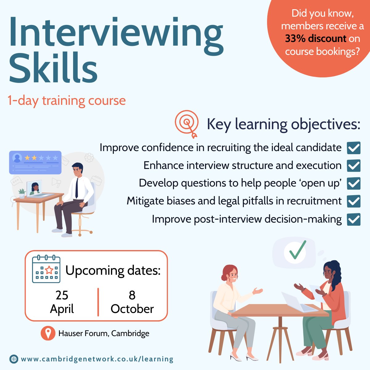 Interviewing candidates can be a daunting task, but with the right tools and techniques, you can confidently identify the best fit for your organisation. 🔎 Learn how to effectively prepare for candidate #interviews and make informed hiring decisions. 👉 cambridgenetwork.co.uk/learning/cours…