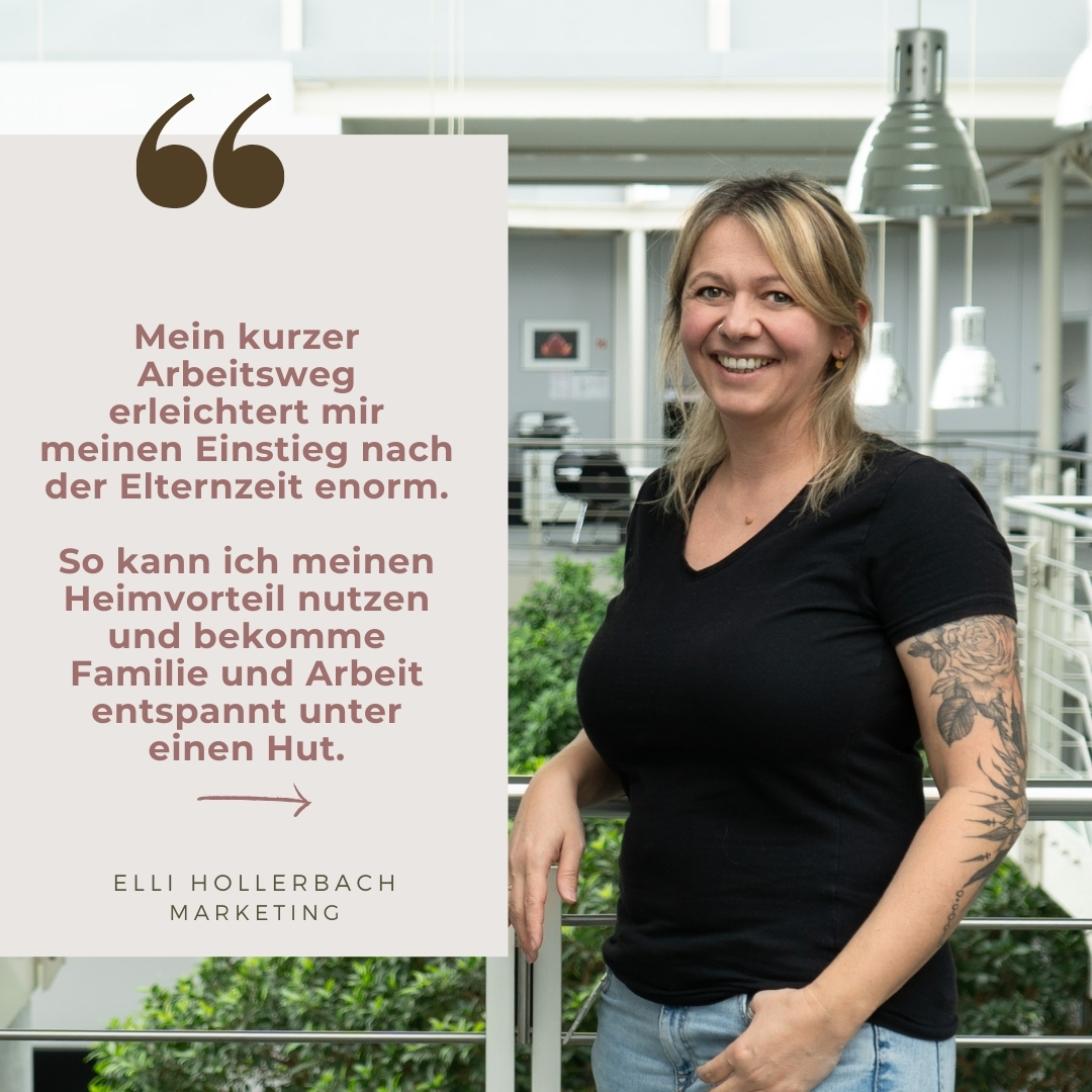 Nach ihrer wohlverdienten Elternzeit ist Elli zurück im Marketing-Team und zwar mit einem #Heimvorteil, den sie voll ausschöpft. Als Teilzeitkraft genießt sie vor allem die Balance zwischen Familie und Arbeit.

#heimvorteil #familie #arbeit #teamhk #job #balance #elternzeit