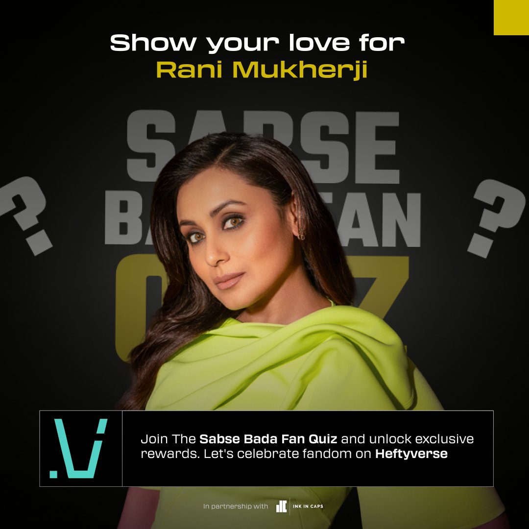 Heftyverse's tweet photo. Calling all Rani Mukerji fans. Let's celebrate her birthday. Take The Sabse Bada Fan Quiz on Heftyverse's Bollywood Hungama World now.
https://t.co/f4bAxfOXoR
#heftyverse #metaverse #ranimukherjee #sabsebadafan #happybirthday #bollywood #celebrity #trending #explorenow https://t.co/X5Em8PkSIl