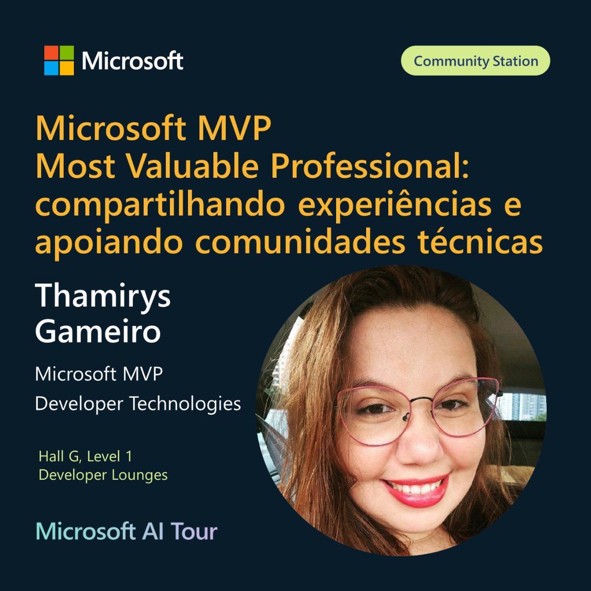 O #MicrosoftAITour está chegando em São Paulo 🚀

21/3, no Expo Transamérica. O time do #ReactorSaoPaulo estará com o estande Comunidade no Developers Lounge com @LariDoReactor <a href="/thamirysGameiro/">Thamy</a> <a href="/carollavecchia/">Carol Lavecchia</a> 

Programação envision.microsoft.com/en-US/sao-paulo

#AITour #IAGenerativa #Copilot