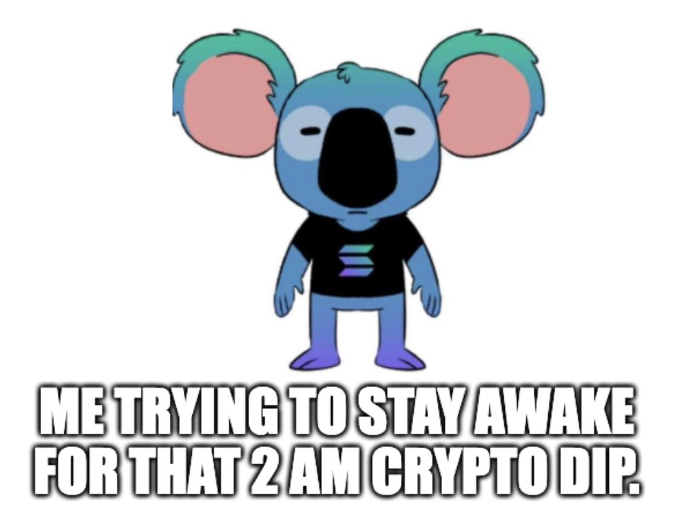 koalanacoin's tweet photo. Me trying to stay awake for that 2 AM Crypto Dip 😵‍💫😴

Every dip is an opportunity!

$KOAL #memecoin  #Solana #sol https://t.co/9F2M92m8Tg
