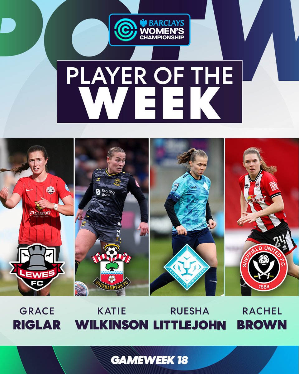 It's time to vote for your #BarclaysWC Player of the Week!

🌟 @GraceRigl 
🌟 <a href="/katiewilko10/">Katie Wilkinson</a> 
🌟 <a href="/RueshaLJ/">Ruesha</a> 
🌟 <a href="/RachelB240/">Rachel Brown</a>