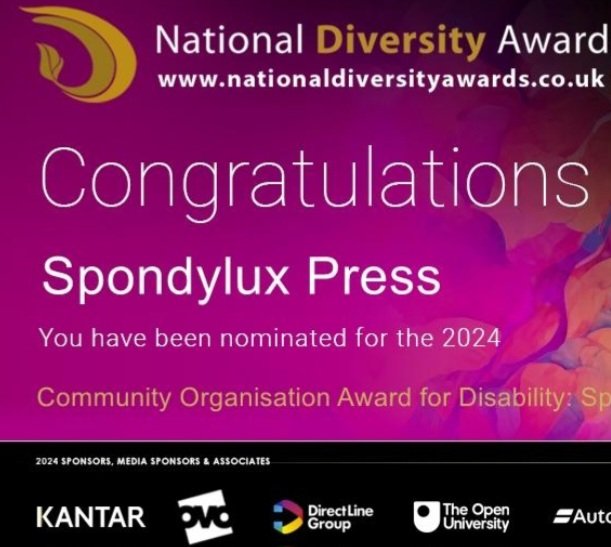 Please vote for us in this year's National Diversity Awards

<a href="/spondyluxpress/">Spondylux Press ND consulting + editing service</a> supports autistic and ND artists and writers to create and publish their work... in their own time and space...
Run by female / non-binary autistics #takiwatanga
nationaldiversityawards.co.uk/awards-2024/no…