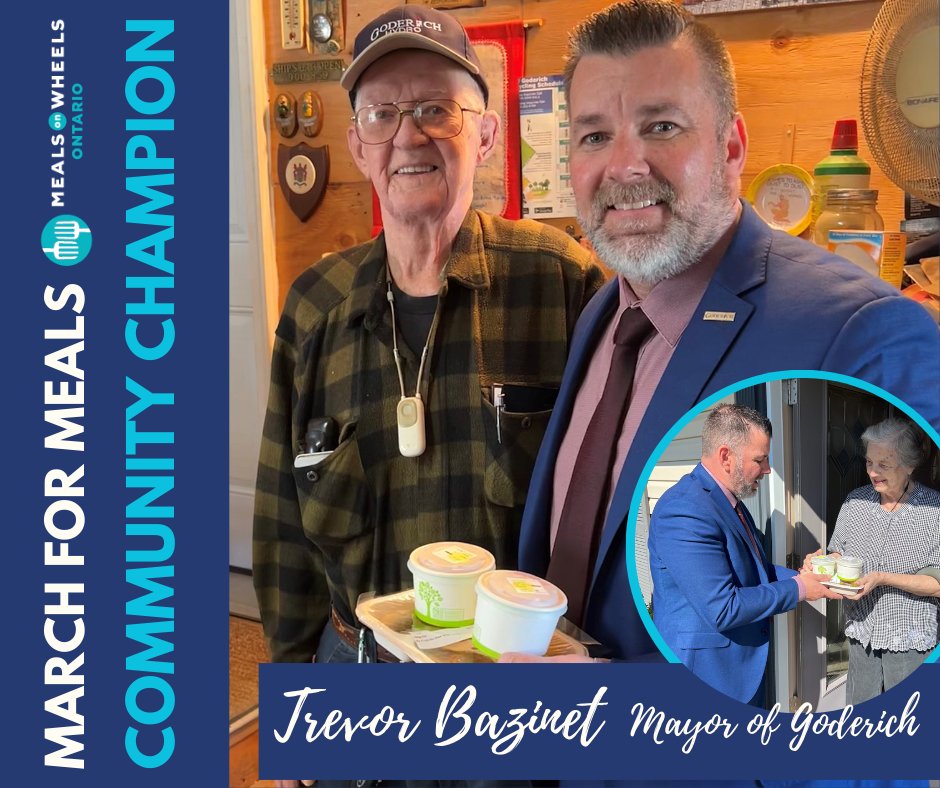 The Mayor of Goderich, Trevor Bazinet, delivered meals to local clients in support of our March for Meals campaign. A heartfelt thank you to Mayor Bazinet for his help, and dedication to understadning the needs in our community!