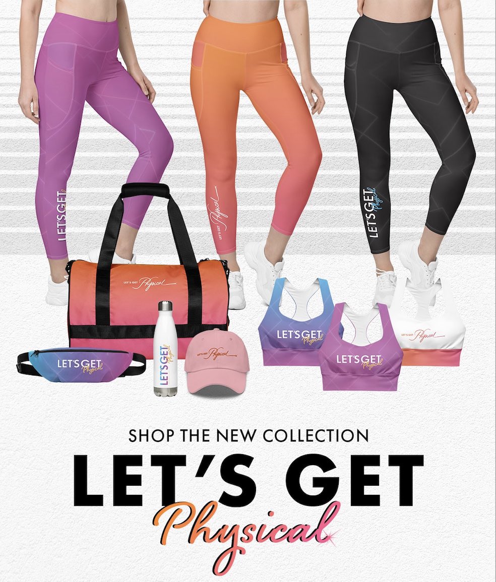 The new ‘Let’s Get Physical’ collection is now available on the official Olivia Newton-John store! Shop the exclusive collection at olivianewtonjohn.shop.musictoday.com 🧡