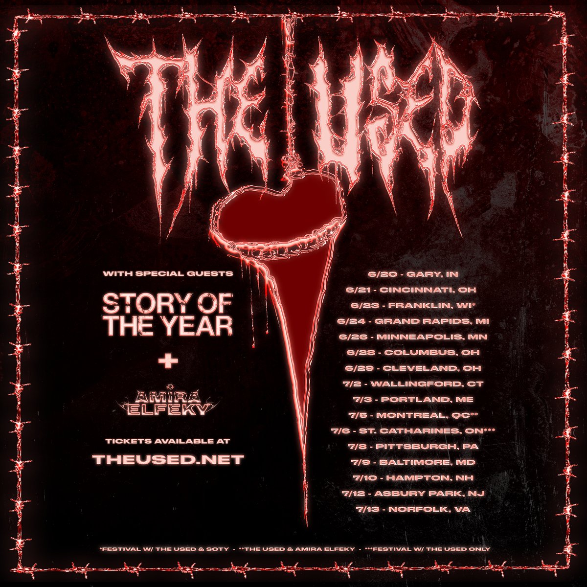 It's the summer tour that you've all been waiting for.... THE USED X STORY OF THE YEAR Presale is happening Wed March 20th @ 10 AM local time – Thurs March 21st @ 10 PM local time. Tickets go on Sale Friday, March 22nd @ 10 AM local time.
