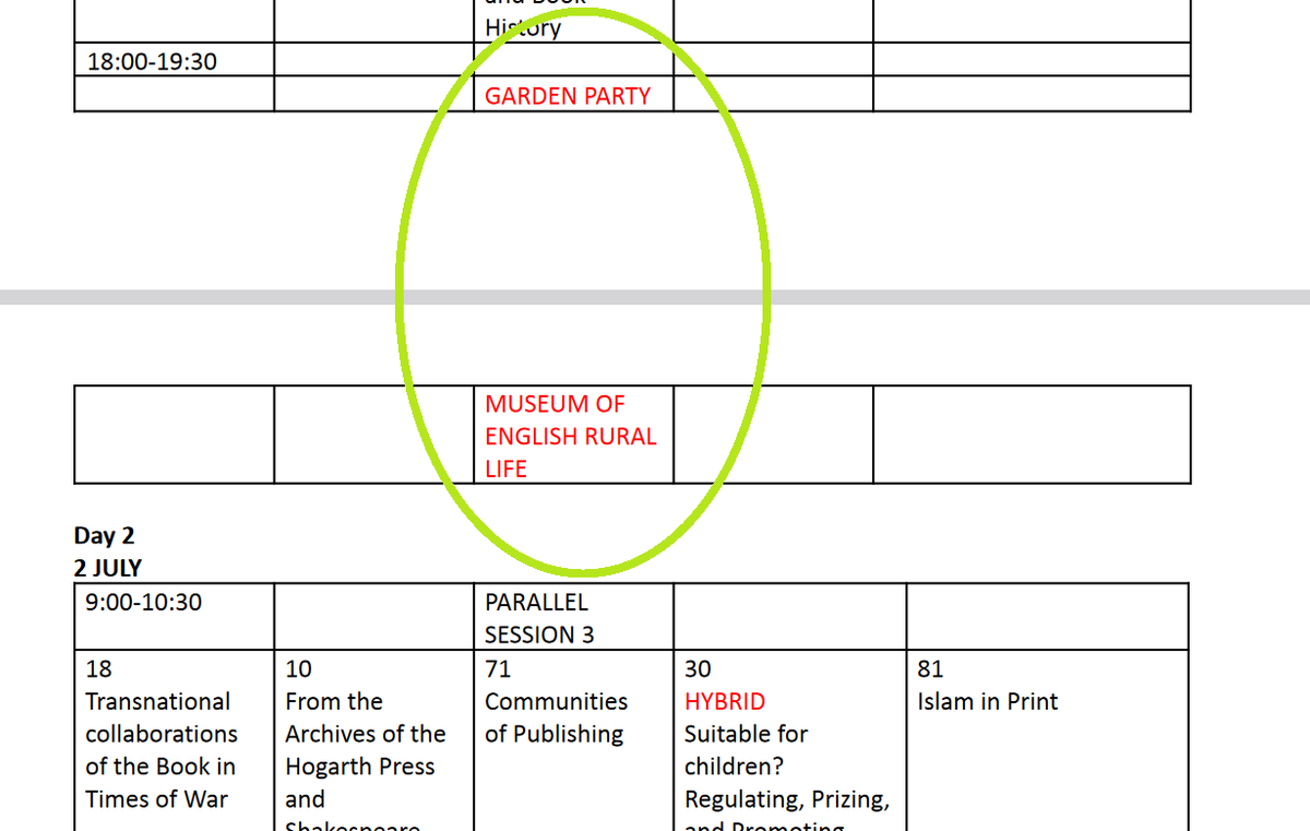 #SHARP2024 program dropped. Circled the relevant sessions.