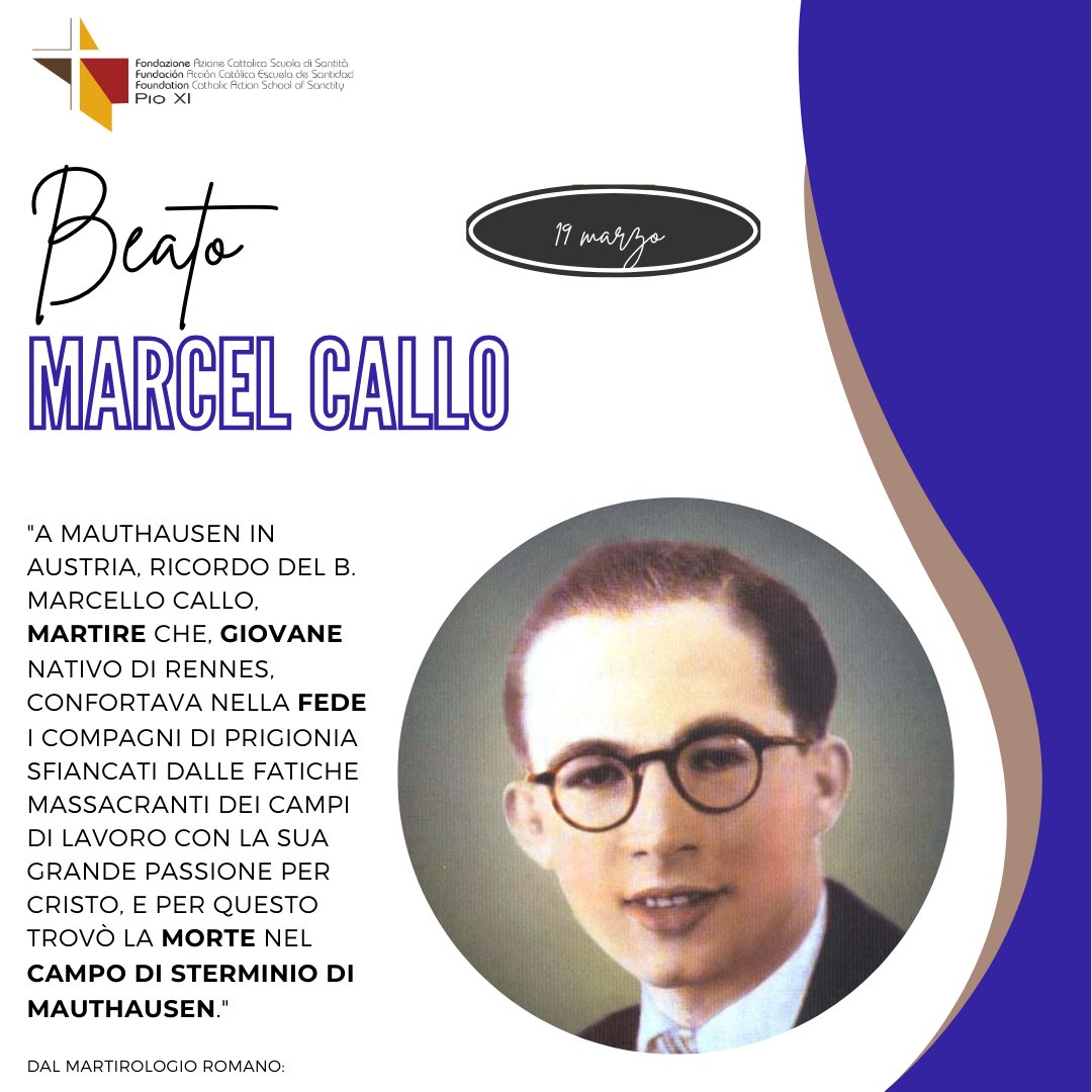 CA_Forum's tweet photo. #Beato #MarcelCallo #MemoriaLiturgica #campodisterminio #Martire #Fede #ACscuoladisantita https://t.co/OM4NEyfcLa