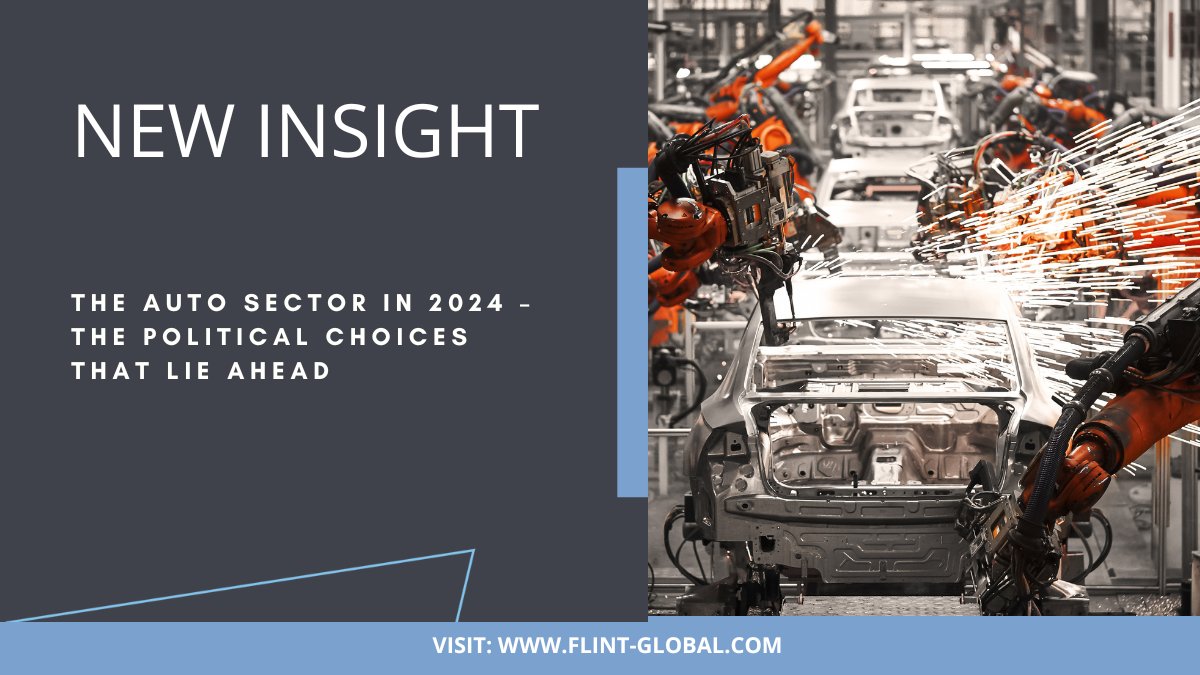 2024 will be a critical year for the auto sector. In our recent blog, experts Rhys Davies, Jon Sell and @SamuelMarcLowe analyse what this year holds for the #autosector Read more here 👉 flint-global.com/blog/the-auto-…