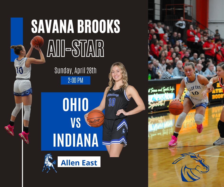 AE's Sr. Savana Brooks has been selected to play in the Ohio-Indiana All-Star game!! The game is at St. Francis University in Fort Wayne on April 28th at 2 PM. Congrats Savana!!