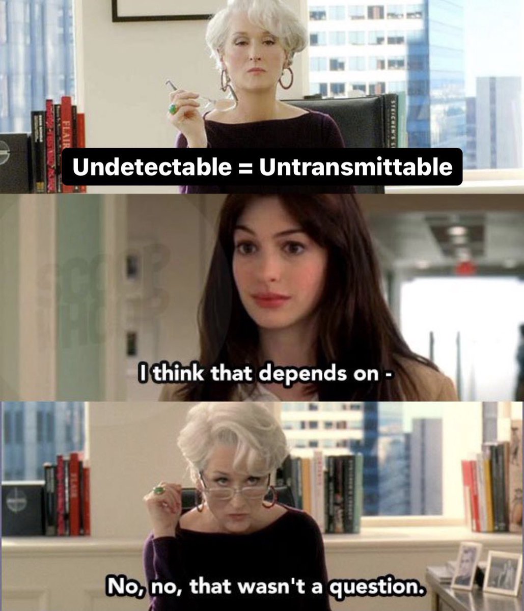 Undetectable = Untransmittable

U = U

Can’t pass it on

👏👏👏👏👏👏👏👏