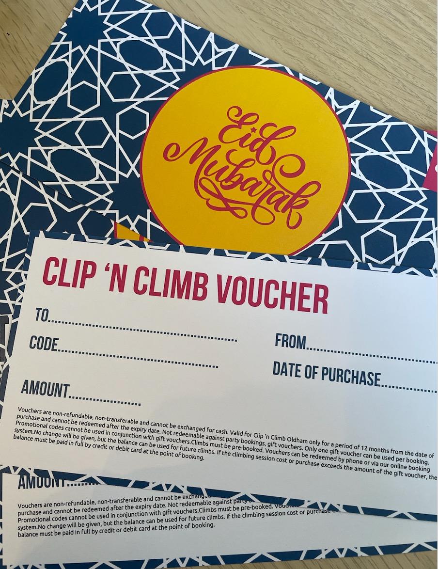 If you are celebrating Eid this year and looking for a unique gift, pop into Summit Up for our Clip 'n Climb gift vouchers.