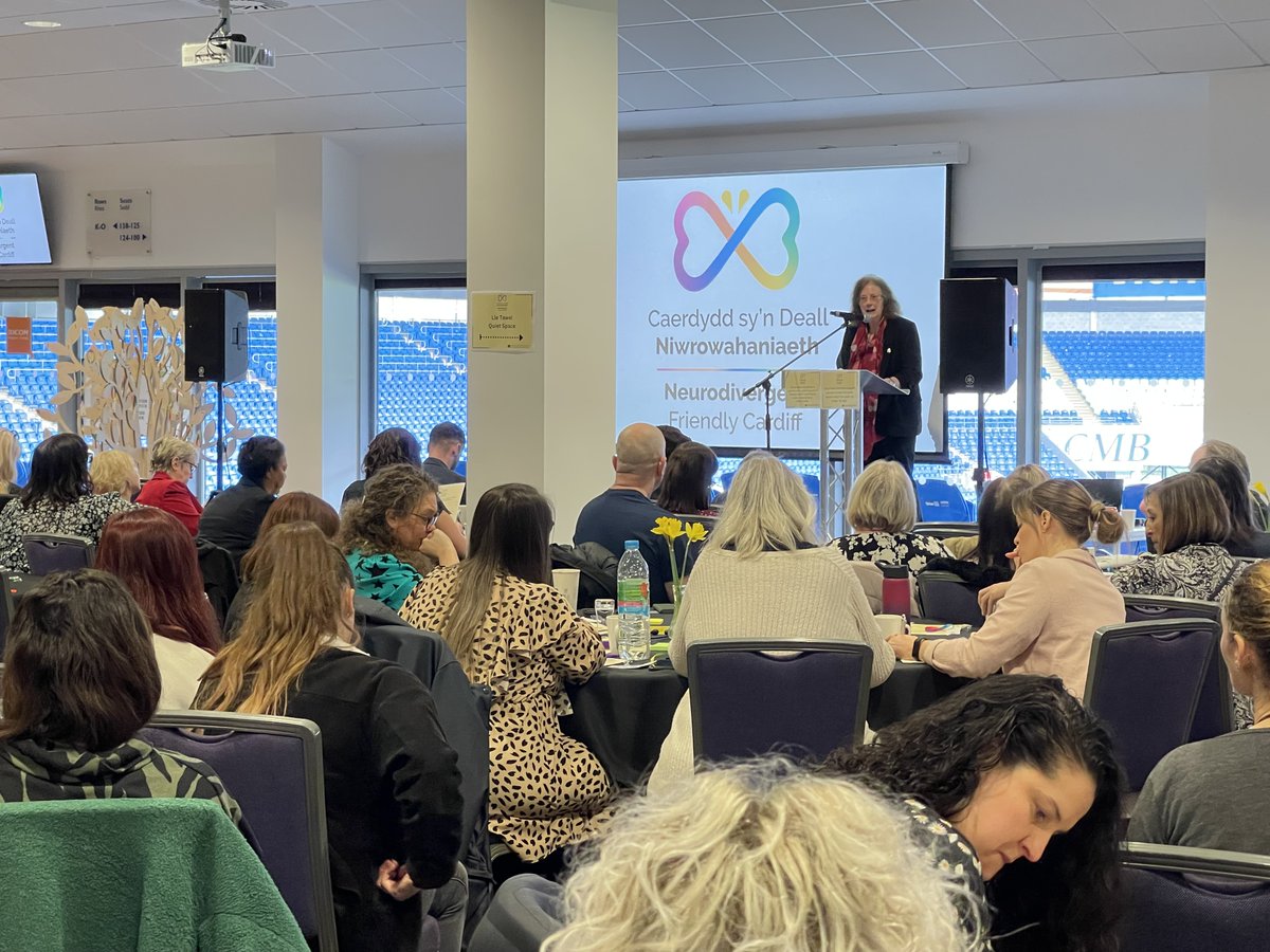 Today @JulieMorganLab gave a speech at the 'Cardiff Working towards a Neurodivergent Friendly City' event at Cardiff City Stadium. For Neurodiversity Celebration Week, it's important that we recognise and celebrate neurodivergent people in Wales.💙