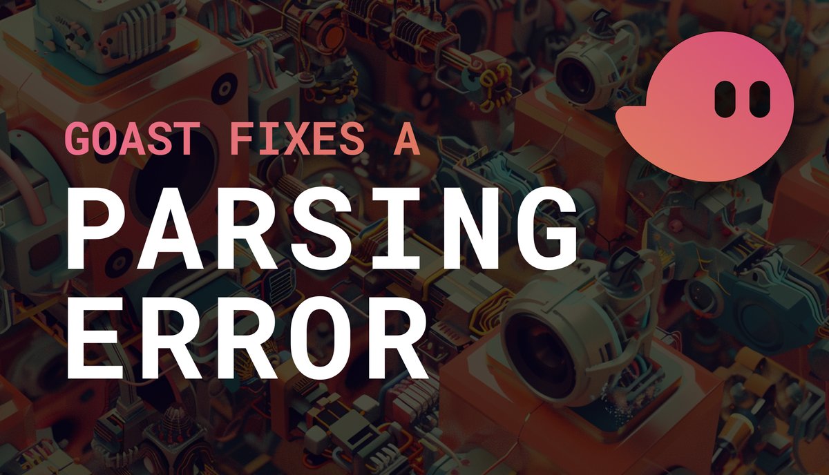 🤖 Demo of Goast fixing a parsing error and then iterating on the solution using developer feedback. Check it out: 
youtu.be/GLOdyCzhwm4?si…