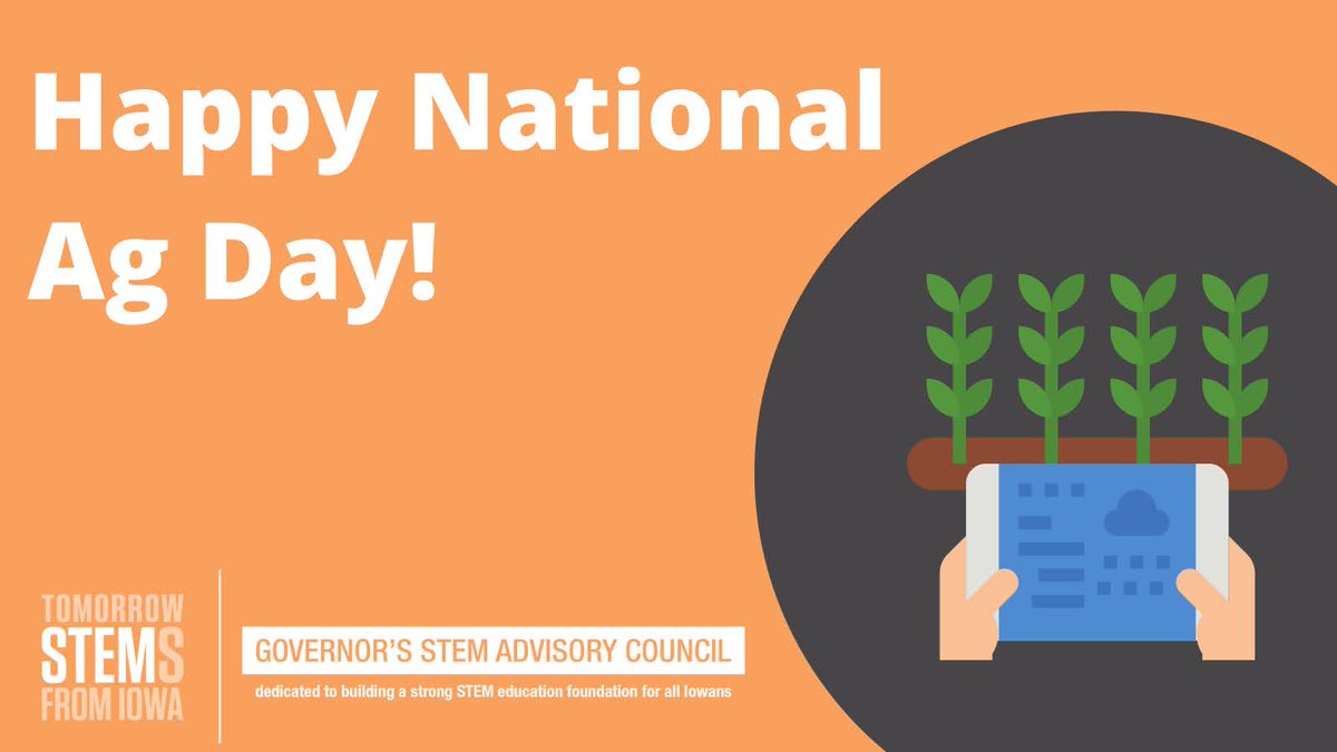 Happy National Ag Day! Let's celebrate the vital role of agriculture—and STEM— in our lives and communities. From farm to table, ag innovation powers our world. Together, we're cultivating a brighter future! 🚜🌾 zurl.co/up0X.
