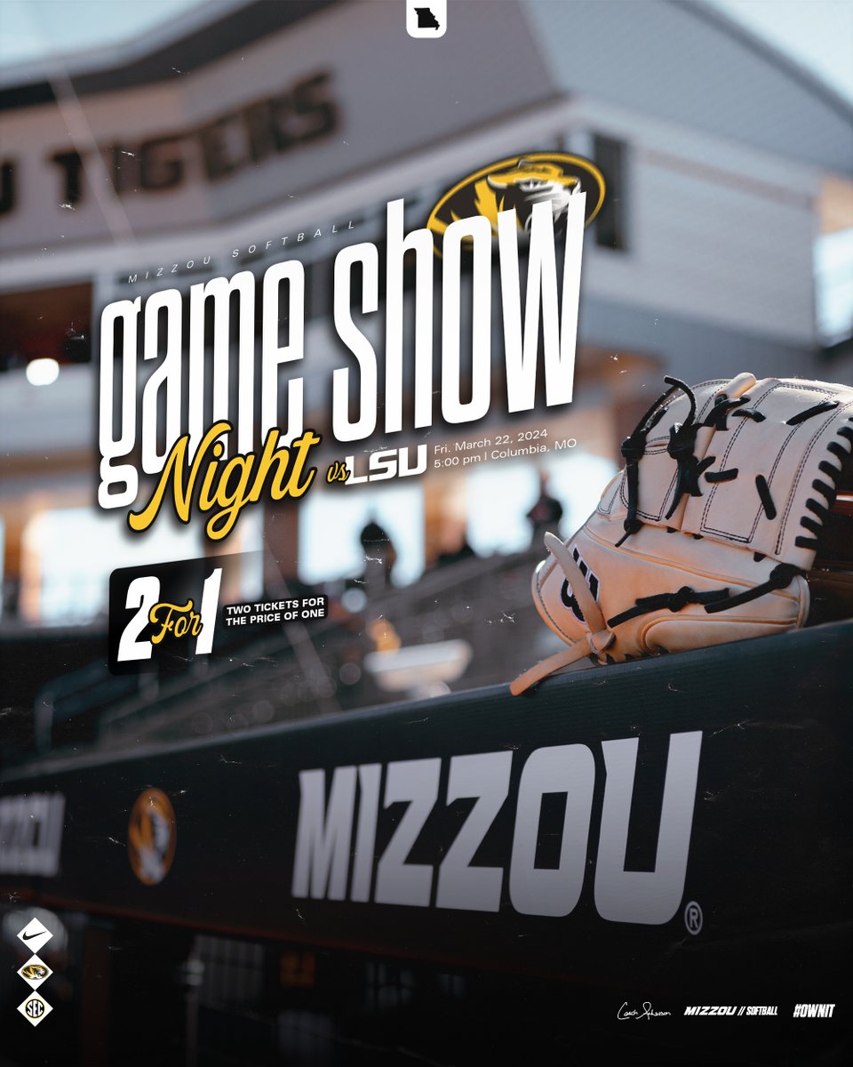 Come on down!! 👏🥁 2⃣ For 1⃣ Tickets for Friday's Game Show Night!! 🎟️: bit.ly/49TDD78 #OwnIt #MIZ 🐯🥎