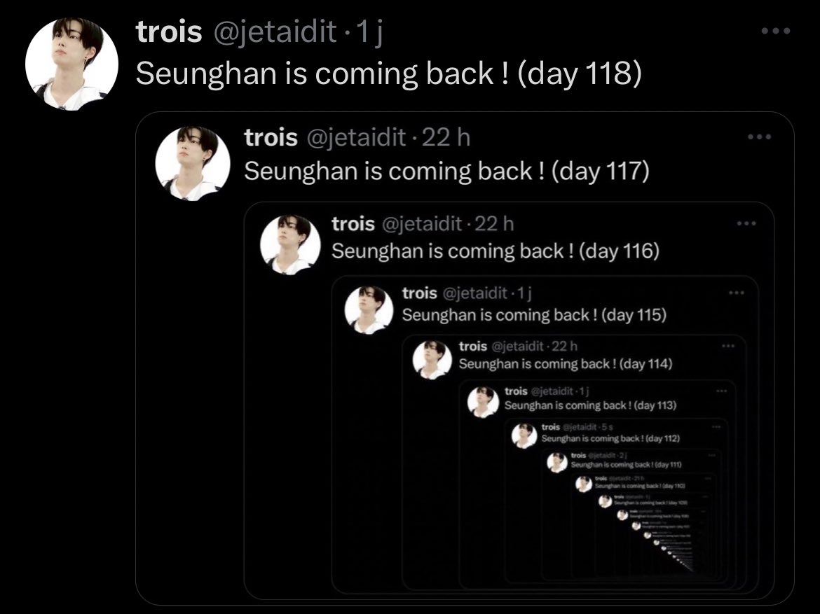 jetaidit's tweet photo. Seunghan is coming back ! (day 119) https://t.co/lgZWWiNf5g