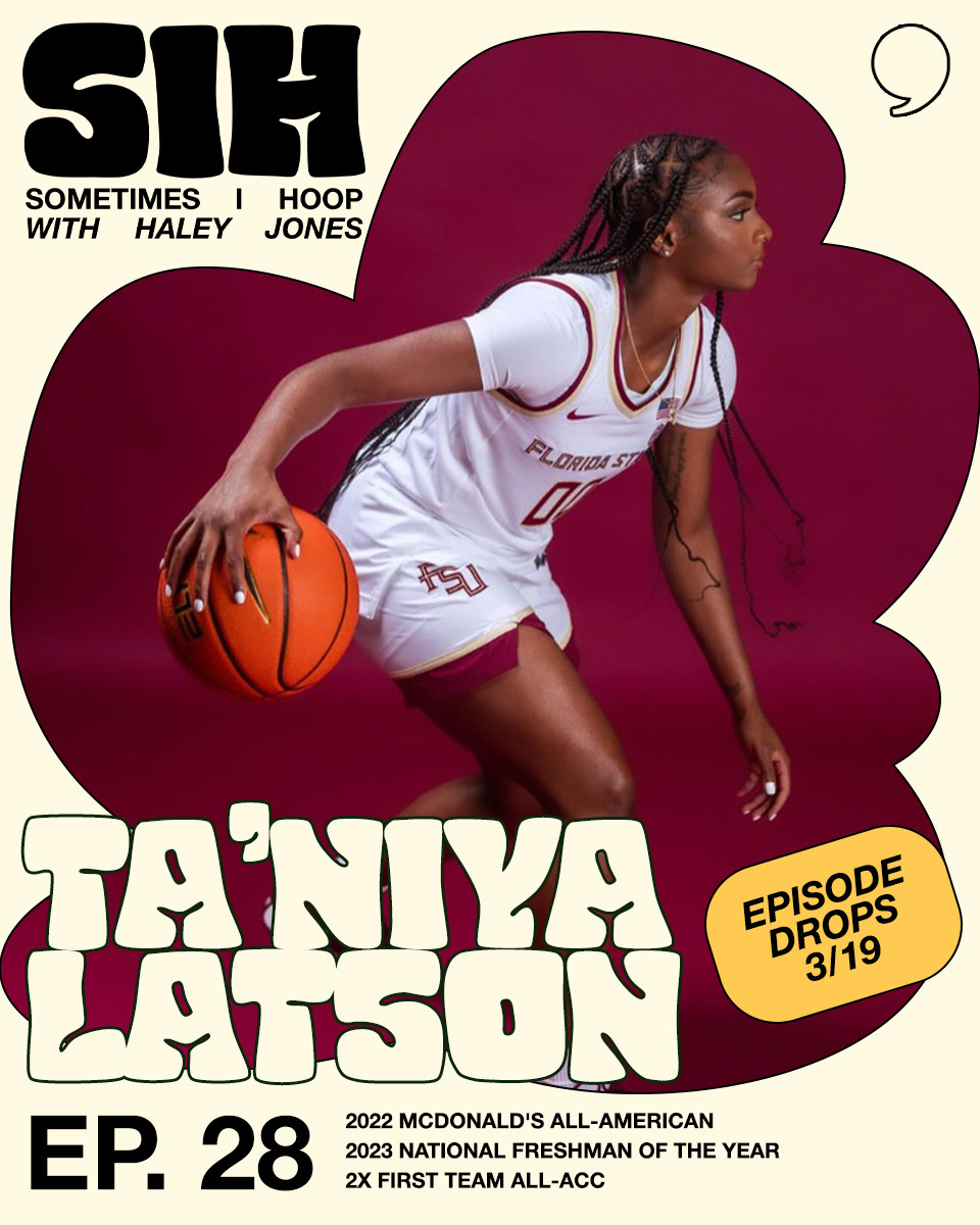 We’ve got the 2023 National Freshman of the Year and @fsuwbb star, @NiyaLatson on #SometimesIHoop! 

@haleyjoness13 and Ta’Niya talk about what’s about to go down in #MarchMadness, her journey from hooping around country to dominating in Tallahassee as one of the game’s budding