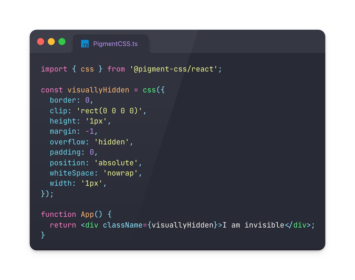 argyleink's tweet image. PigmentCSS - by MUI

differs from &quot;standard&quot; runtime CSS-in-JS libraries:

- styles must be declarative
- no direct access to props in your styled declarations
- a theme lets you declare CSS tokens that become part of the CSS bundle after the build

🔗 github.com/mui/material-u…
