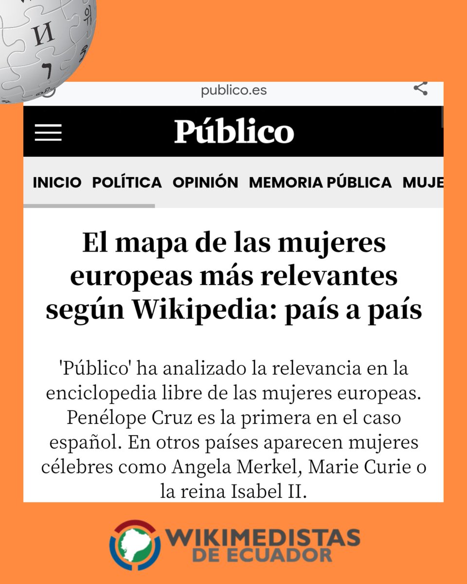 Quien consideras que sea la mujer más relevante en tu país? 
#Wikipedia 
publico.es/mujer/mapa-muj…
