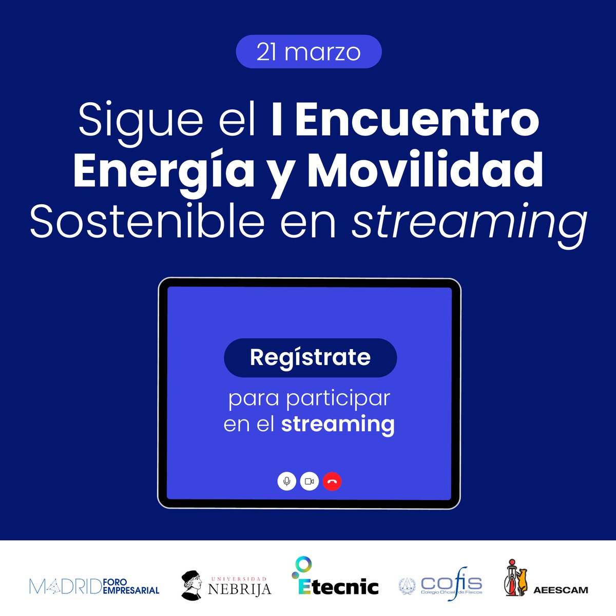 Recuerda, mañana es el I Encuentro Energía y Movilidad Sostenible 📅 21 de marzo de ⏰ 9:30 a 17:00h ✅ STREAMING disponible con inscripción previa lnkd.in/dAZwBQ95 🌐 No pierdas esta oportunidad de aprender, compartir y conectar con líderes y expertos en la industria.