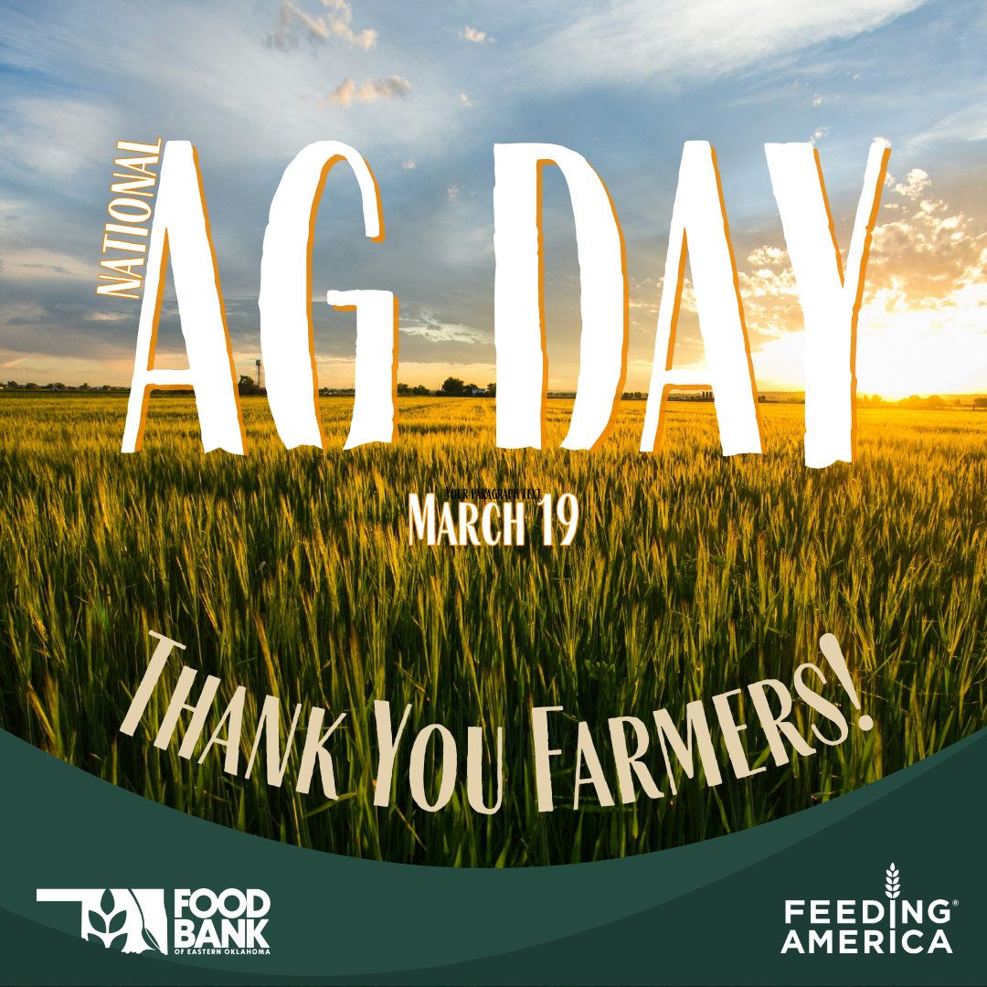 Today is National Ag Day! #ThankYouFarmers! Farmers and other food producers are essential partners in the movement to end hunger. We need a strong #FarmBill for farmers and people facing hunger!

#FarmersFeedingAmericaAct #AgDay24 @FeedingAmerica