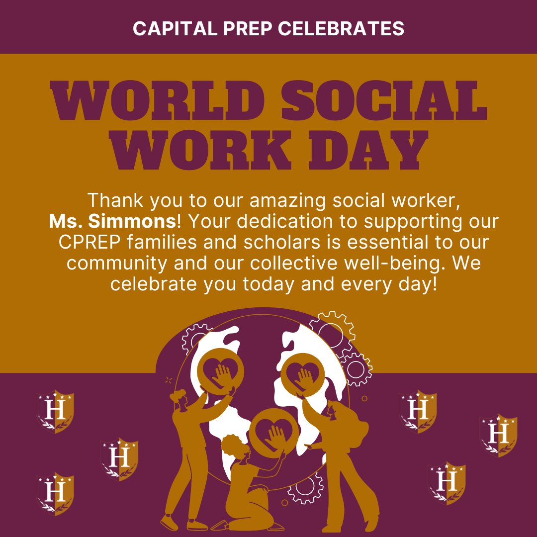 Happy #WorldSocialWorkDay to our incredible school social worker, Ms. Simmons, whose compassion and dedication uplifts and strengthens our school community every day. Thank you for all you do. 💛 #WeAreCapitalPrep