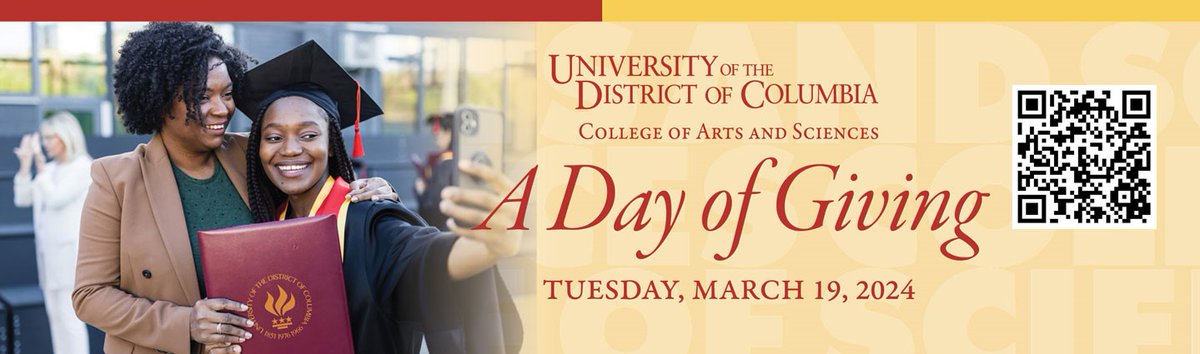 Today's Week of Giving spotlight is on the College of Arts & Sciences, a beacon of excellence, innovation and community that can shine even brighter with your support! Contribute to CAS today by visiting udc.edu/foundation/col…