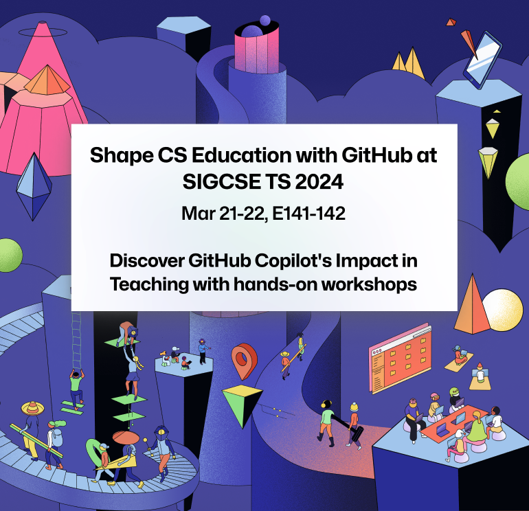 Excited for #SIGCSE2024, Mar 20-23! Join our interactive sessions on #GitHubCopilot: 'Teaching CS100 with Copilot' (Mar 21) & 'Enhance CS Courses with GitHub Copilot' (Mar 22). Plus, @ORCID_Org iD joins your GitHub profile. Come chat with us at E141-142 to help shape 🎓 tech!