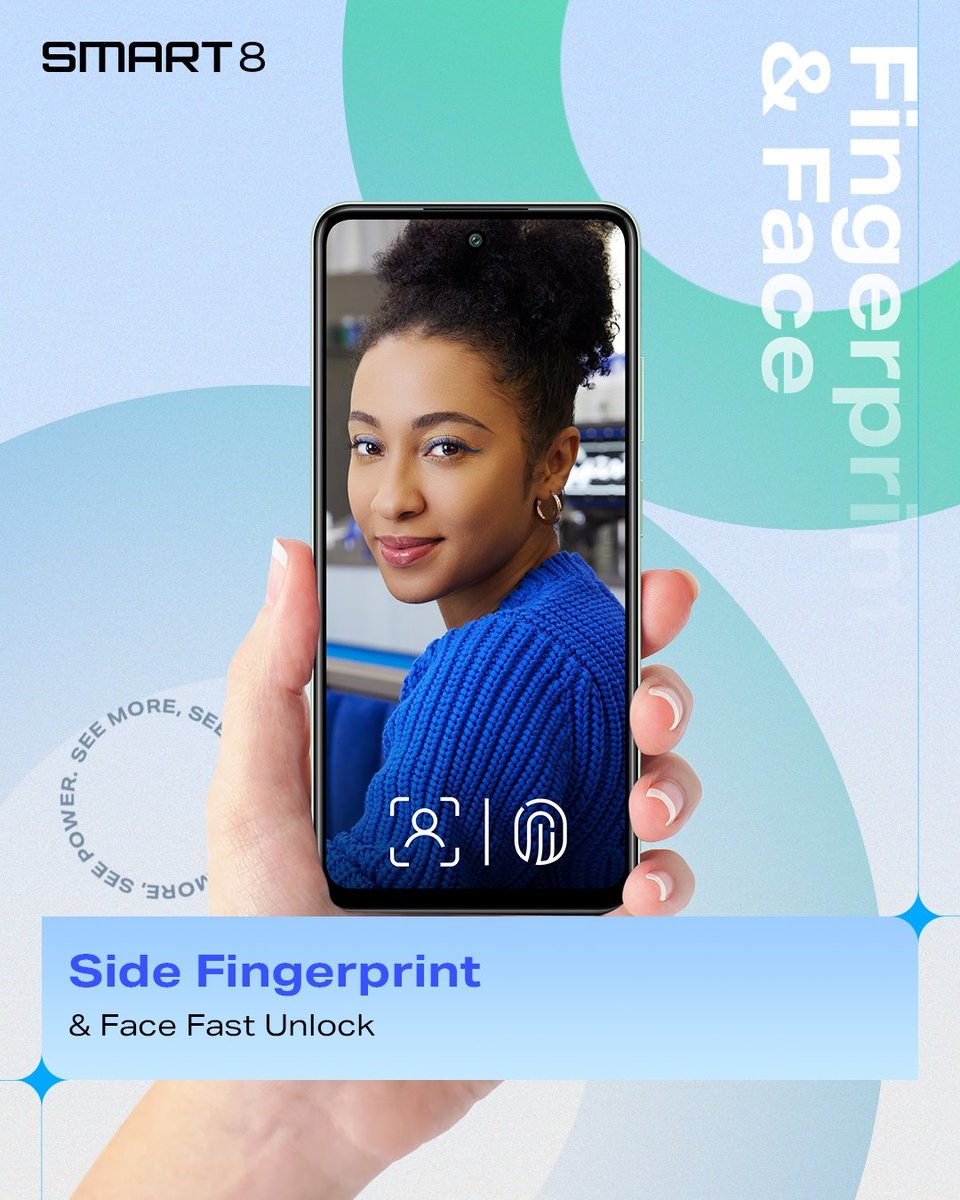 Unlock the future with ease and enjoy Fast Unlock for seamless security and convenience. Get ready to experience next-level access! #InfinixSmart8