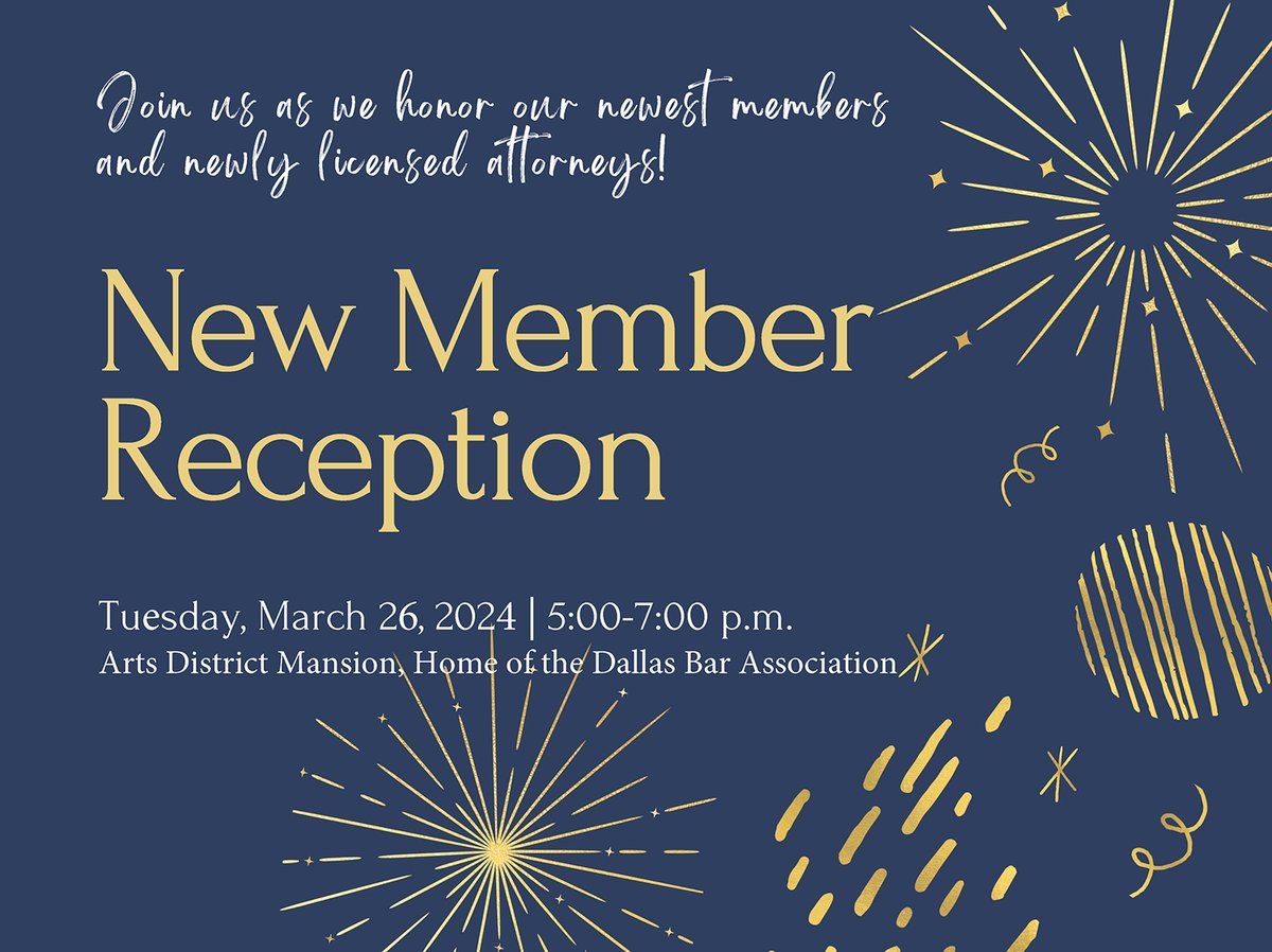 DallasBarAssoc's tweet image. Come and join us! All are welcome - newly licensed attorneys, law students, new members, current members. We would love to see you. RSVP at buff.ly/3v9jr2b
#Newmembers #newlylicensed #lawstudents #getback