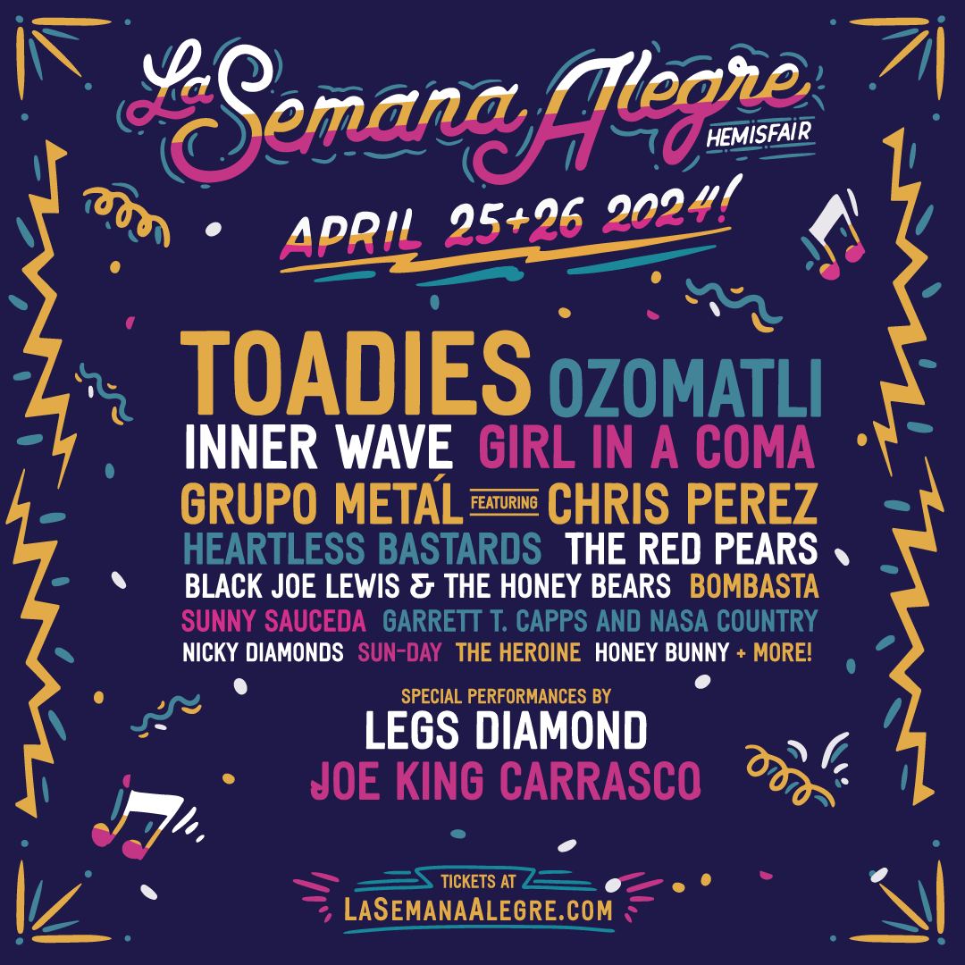 San Antonio! 📣✨ We are so excited for the return of @semanaalegre to the Hemisfair District on Thursday, April 25th & Friday, April 26th! 🎶 Don't miss out on the fun - grab your tickets now! ⬇️ 🎟️: lasemanaalegre.com