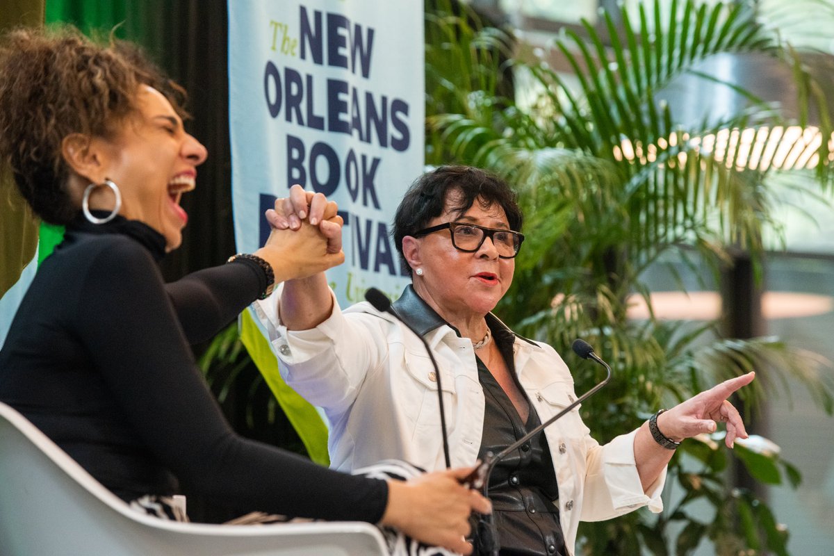 So many wonderful moments at #NOLABookFest! 💚💚 Want to watch some of your favorite talks again? Subscribe to our YouTube channel and get a notification when sessions are added. youtube.com/@neworleansboo…