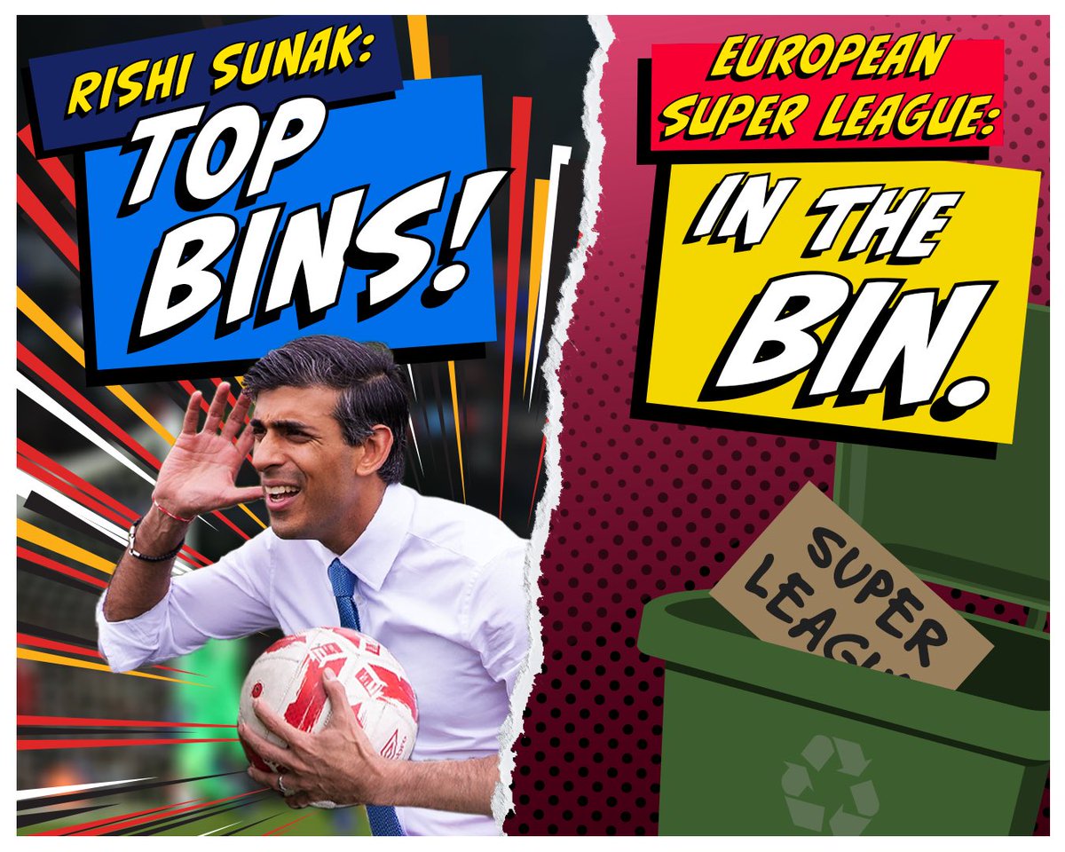 Conservatives's tweet photo. Rishi 1-0 European Super League. https://t.co/sgPpcIRhPs