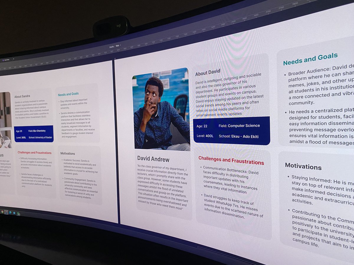 A section from the project I’m working on. #userpersona 

#uxui #appdesign