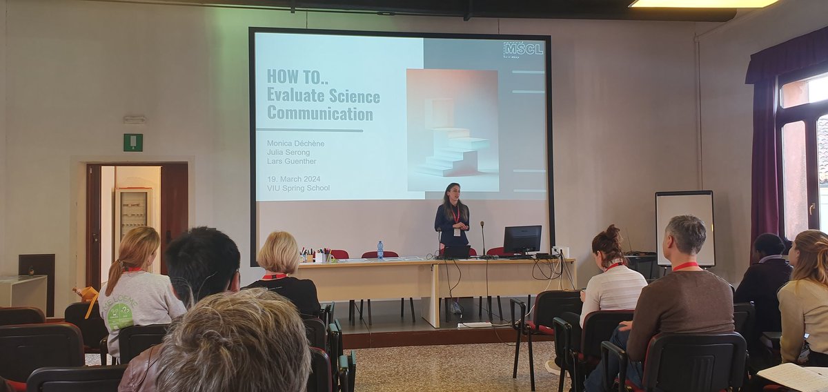 Munich Science Communication Lab (@msc_lab) on Twitter photo How to evaluate #scicomm? Our workshop at the sci comm spring school <a href="/univiu/">Venice International University</a> led by <a href="/monica_dechene/">Monica Déchène</a>, Lars Guenther & <a href="/juliaserong/">Julia Serong</a> has just started. Looking forward to exchanging ideas! How to evaluate #scicomm? Our workshop at the sci comm spring school <a href="/univiu/">Venice International University</a> led by <a href="/monica_dechene/">Monica Déchène</a>, Lars Guenther & <a href="/juliaserong/">Julia Serong</a> has just started. Looking forward to exchanging ideas!