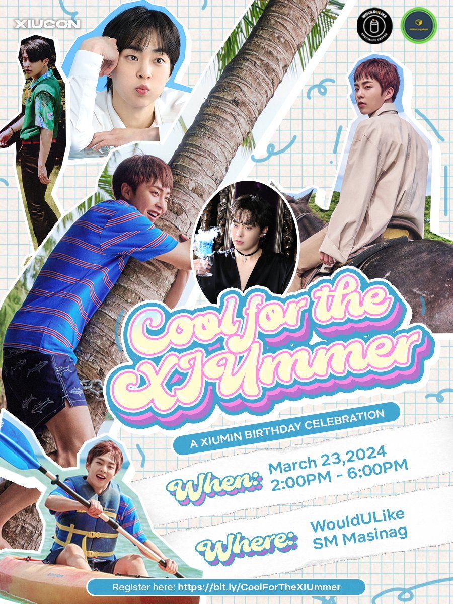 XIUCON_'s tweet photo. Cool for the XIUmmer
— A XIUMIN Birthday Celebration

Let's cool down while enjoying the sun as we celebrate XIUMIN's birthday!❄️☀️ 

📍WouldULike, SM Masinag
🗓 March 23, 2024, 3:00-6:00PM

Register here: https://t.co/xn7wG5dfhE

See photos for more details.

#CoolForTheXIUmmer https://t.co/foLvcNwz2I
