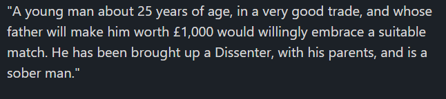 Fun classified ad from 1695. Will thread some more interesting ones as I find them.