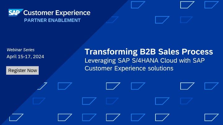 Join this webinar series on Lead to Cash in B2B Manufacturing and Consumer Products. #SAPPartners will explore the value-added benefits of SAP Sales Cloud and how it integrates seamlessly with SAP S/4HANA Cloud. Register now! imsap.co/6010kSgXA