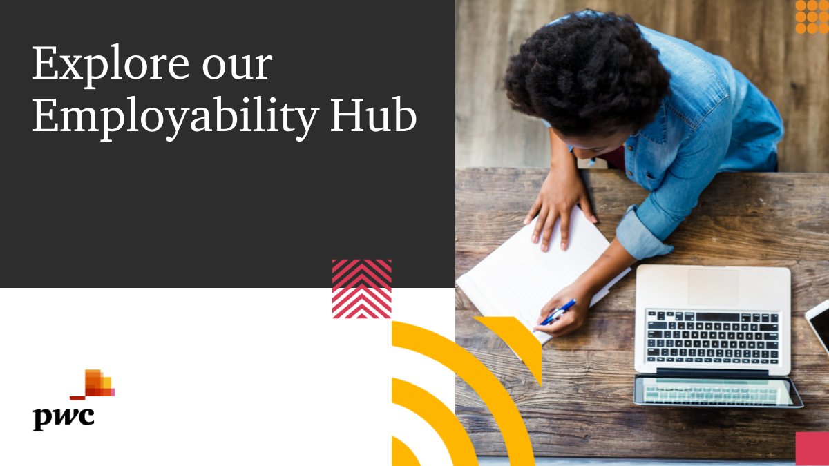 Our #Employability Hub is home to useful e-learns to help you develop your skills. Topics include: 💻 #Applications tips 📝 Mock assessment questions 📹 Video #interview prep 📖 Information on the skills we look for ➕ Plus much more Explore the Hub: pwcukcareers.com/3PDqgQI