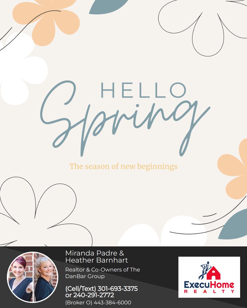 Happy First Day of Spring! Let's welcome the warmer weather, blossoming flowers, and brighter days ahead with open arms.🌷

#TheDanBarGroup #HagerstownREALTORS #HagerstownEmptyNestors #DownsizeHagerstown #LuxuryAgents #LuxuryListings #FirstDayOfSpring #SpringIsHere