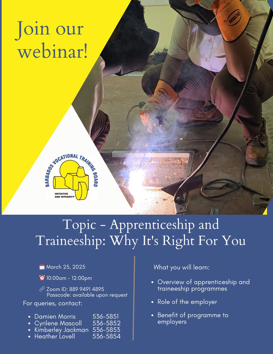 Mark your calendars for an informative webinar with the BVTB! 🎓Discover the incredible benefits of their Apprenticeship and Traineeship programs.🚀Don't miss out—register now and unlock a world of opportunities! 💼