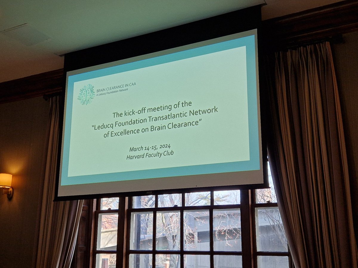 AValletResearch's tweet photo. Just returned from the kickoff meeting at Harvard for the @FondationLeducq Network focussing on brain clearance and cerebral angiopathy amyloid. This is the first of a long series, setting the stage for groundbreaking science !
#brainresearch #CAA #AcademicTwitter  #stroke https://t.co/FqFYCzAHuR