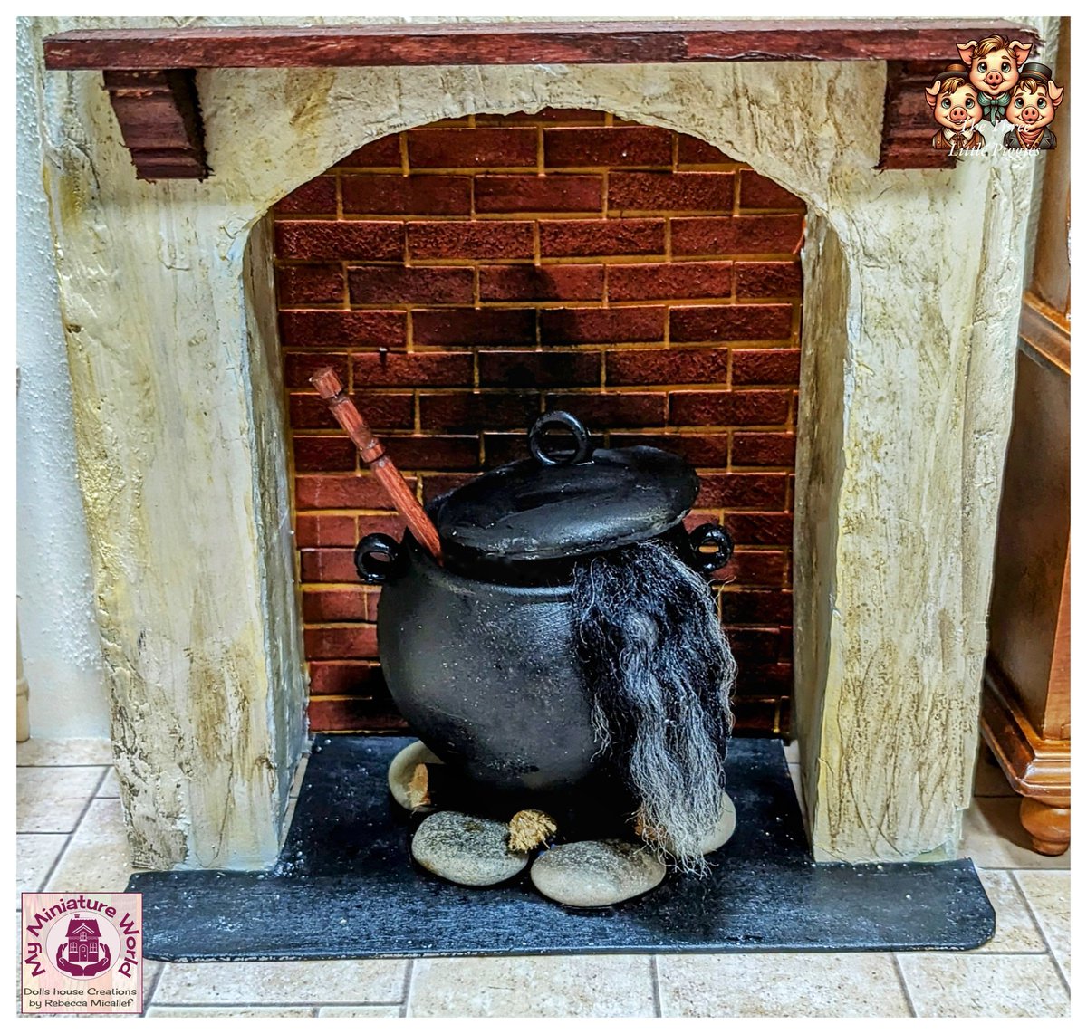 The End of the Big Bad Wolf. Working on the Interior of The Three Little Piggies. 

#dollshouse #miniatures #miniaturist #threelittlepigs #end #bigbadwolf #cauldron #fireplace #handmade #fable #childrensstory #picoftheday #photooftheday #pictureofday #interior