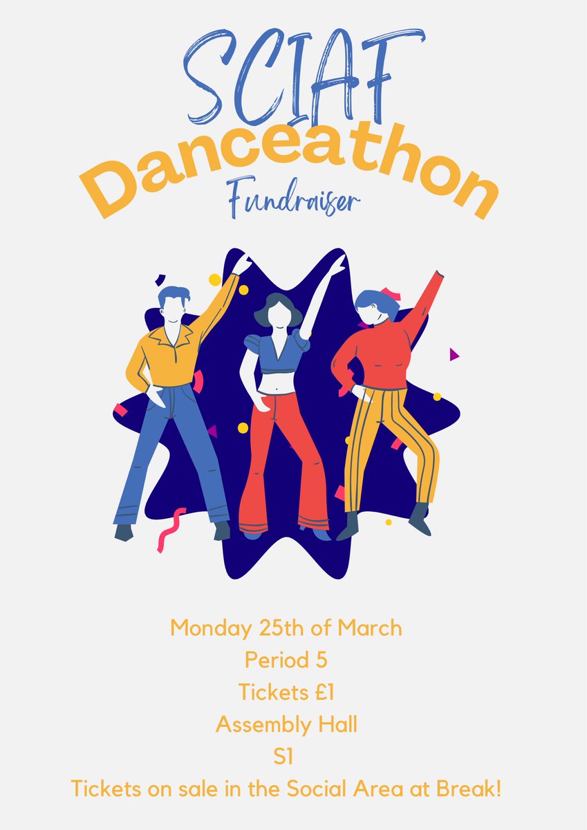 Calling all S1 pupils!!! Tickets for our <a href="/sciaf/">SCIAF 🧡</a> Lenten charity event go on sale tomorrow in the social area at break time! <a href="/stambrosehigh/">St Ambrose High</a> 💃🏻 🕺🏼
