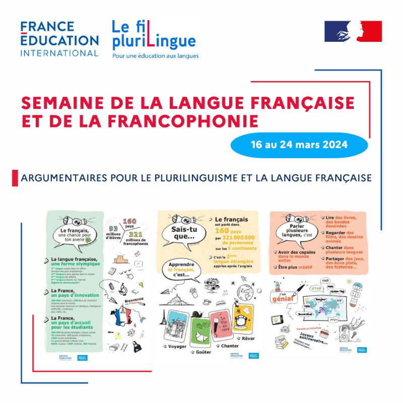 FilPluri's tweet photo. À l’occasion de la Semaine de la langue française et de la Francophonie 2024, nous vous invitons à (re)découvrir les 6 argumentaires (traduits en 7 langues) pour la langue française et le plurilinguisme créés par @FEI_sevres et @IFParis à destination des élèves et des parents.